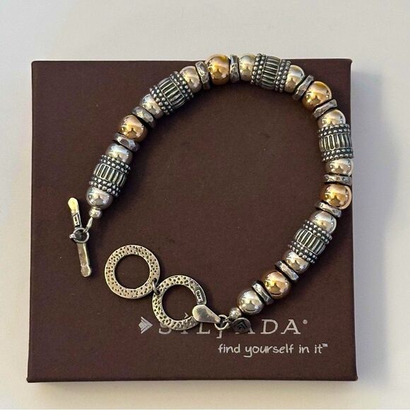 Silpada B1223 Sterling Silver & 14k Gold Bracelet - Picture 8 of 11